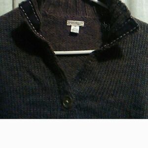 American Eagle Dark Brown Button-Up Sweater